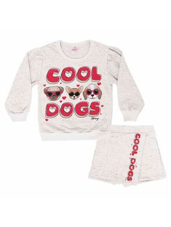 Conjunto Infantil Abrange Cool Dogs Natural