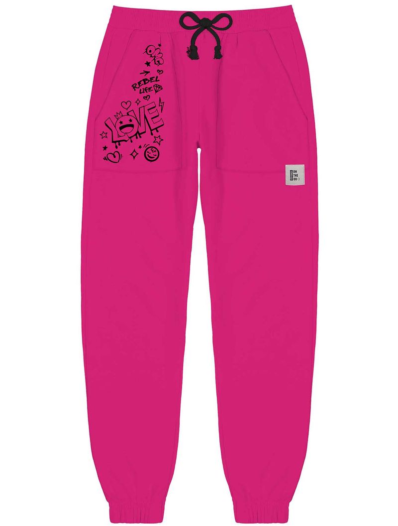 Calça Jogger Love Pink Abrange