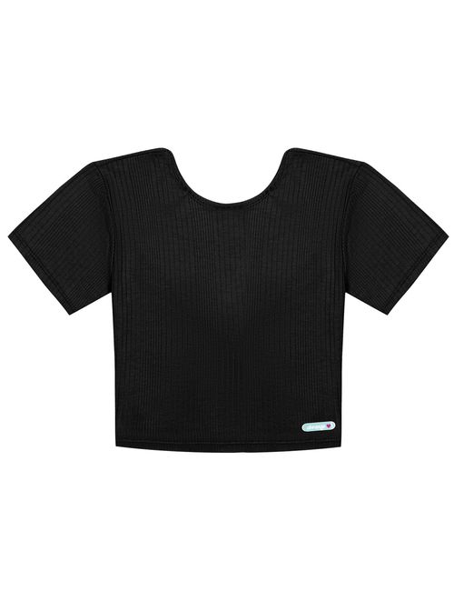 Blusa Cropped Com Detalhe Costas Preto Abrange
