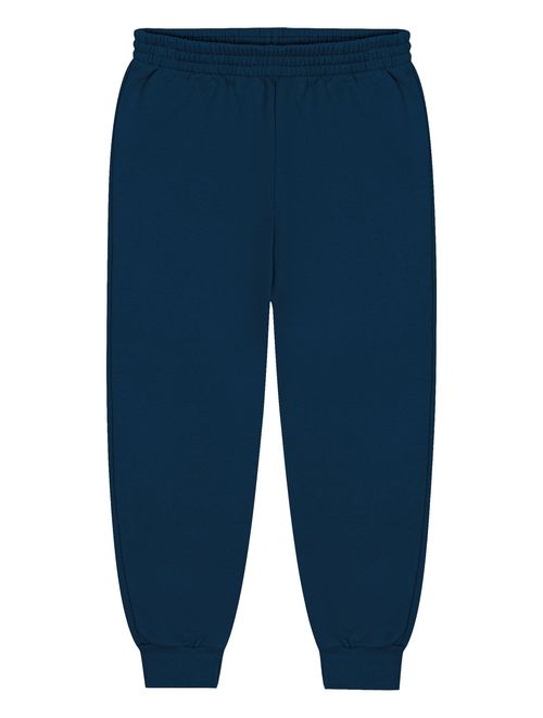 Calça Básica Com Punho Azul Marinho Abrange