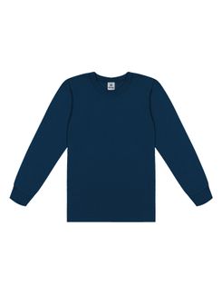 Camiseta Básica Com Punho Azul Marinho Abrange