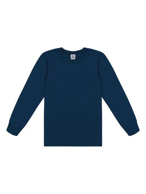 Camiseta Básica Com Punho Azul Marinho Abrange