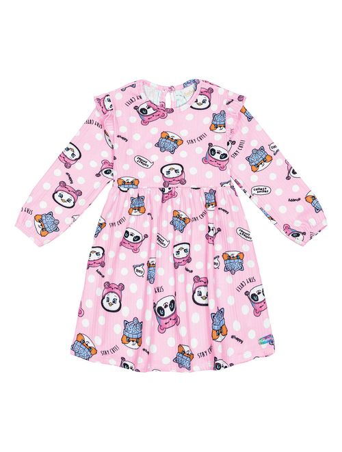 Vestido Com Fru Fru Rosa Abrange