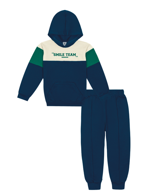 Conjunto Blusão e Calça Azul Marinho, Verde e Natural | Abrange