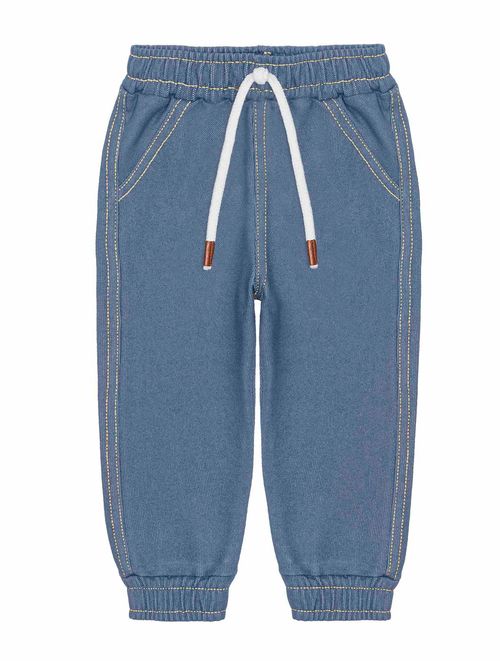 Calça Jogger Jeans Médio Abrange