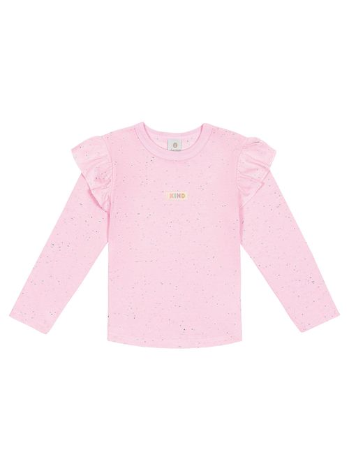 Blusa Com Fru Fru Básica Rosa Abrange