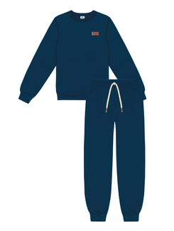 Conjunto Blusão E Calça Monocromático Azul Marinho Abrange