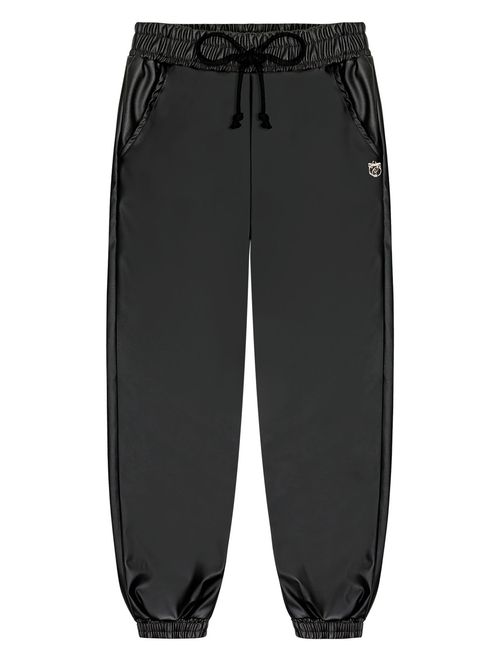 Calça Jogger Couro Sintético Preto Abrange