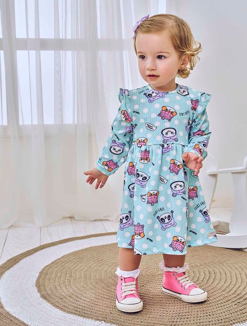 Vestido Com Fru Fru Rosa Abrange