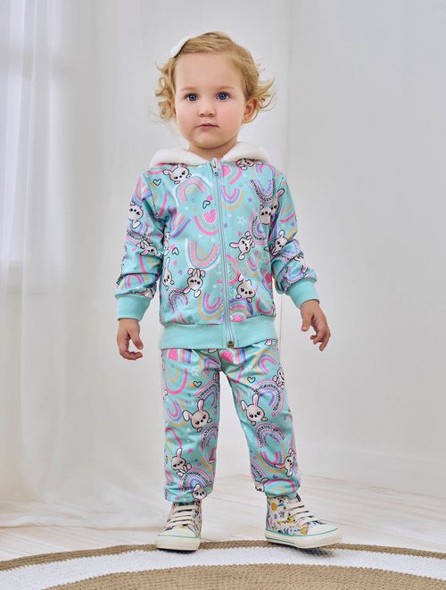 Conjunto Jaqueta E Calça Total Print Verde Abrange