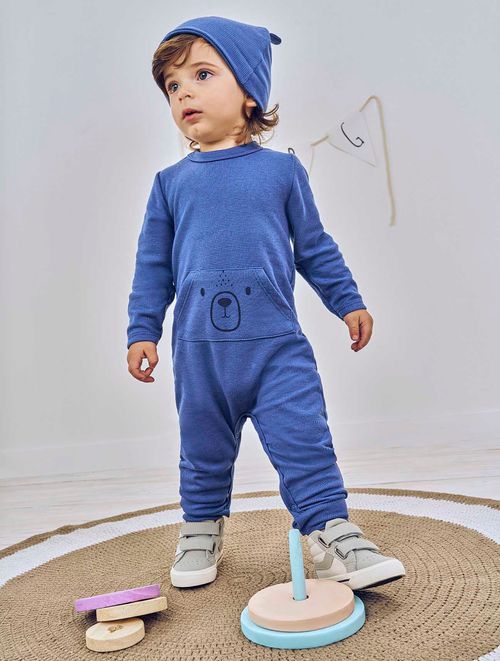 Conjunto Macacão E Touca Azul Abrange