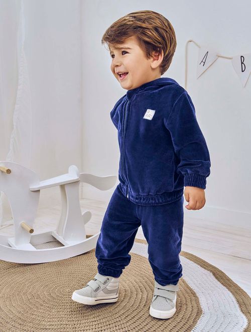 Conjunto Jaqueta E Calça Plush Azul Marinho Abrange