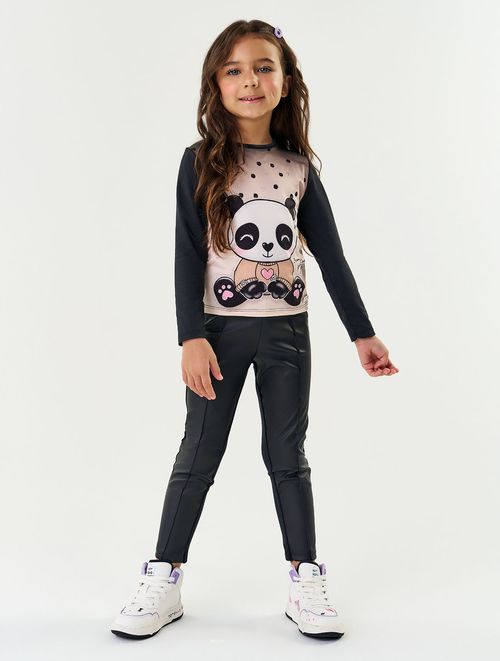 Blusa Panda Preto Abrange