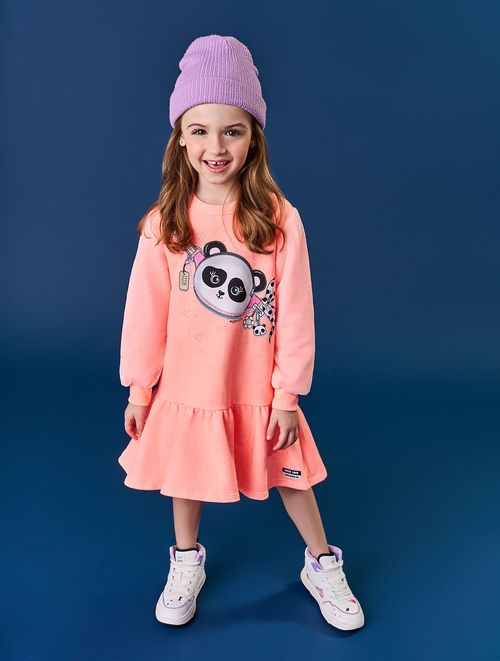 Vestido Com Tule Rosa Abrange