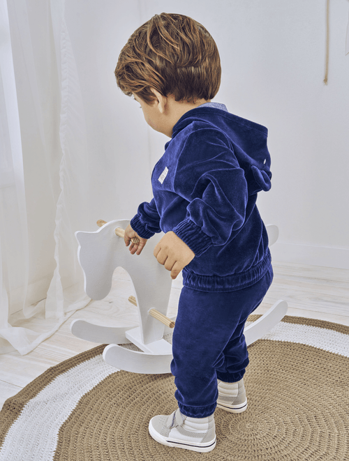 Conjunto Jaqueta E Calça Plush Azul Marinho Abrange