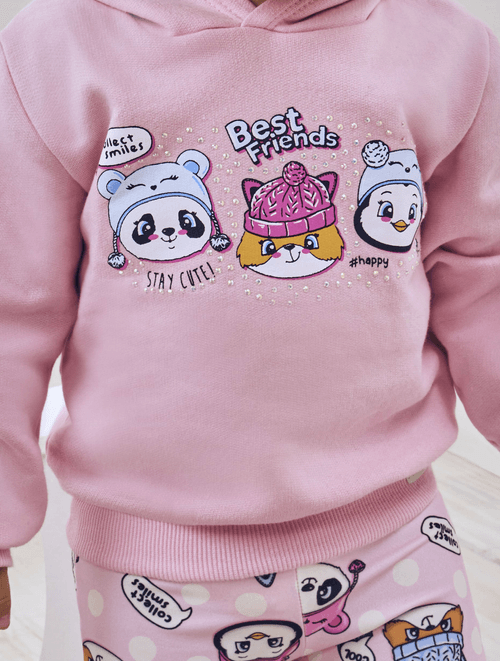 Conjunto Blusão E Calça Total Print Rosa Abrange