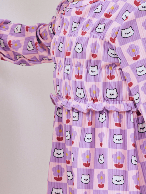 Vestido Groovy Fru Fru Lilás Abrange