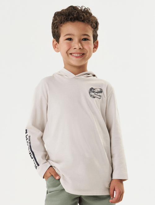 Camiseta Com Capuz Bege Abrange