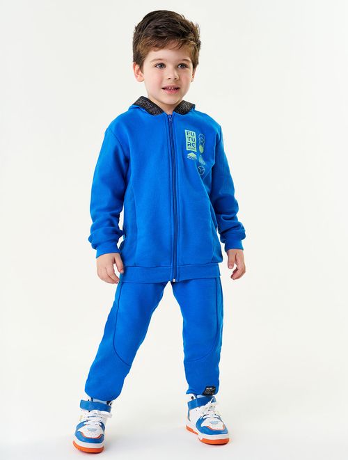 Conjunto Jaqueta Com Capuz E Calça Chumbo Abrange