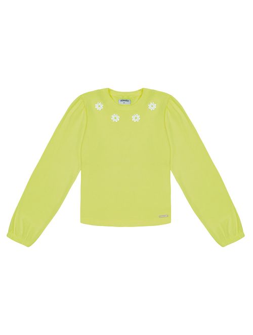 Blusa Aplique Amarelo Neon Catavento
