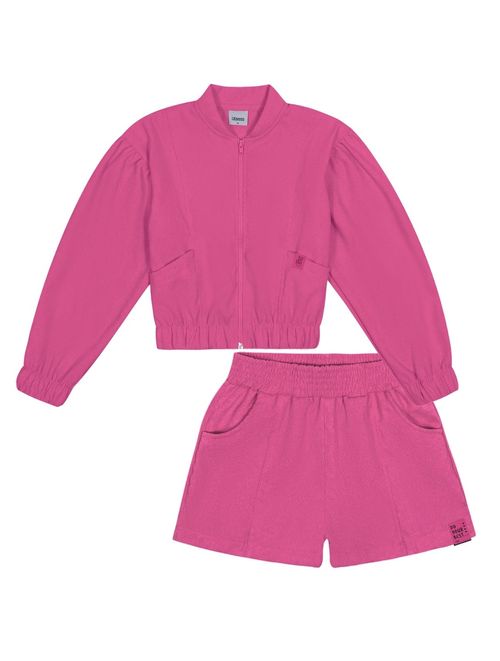 Conjunto Jaqueta E Short Cotelê Rosa Catavento