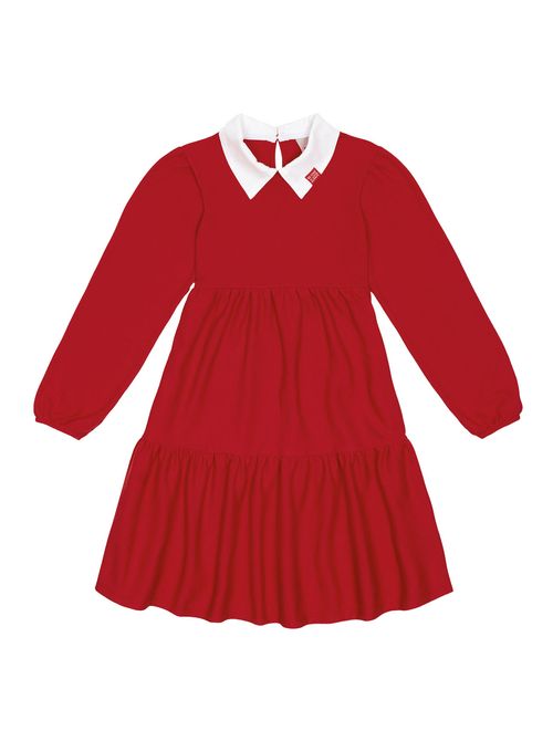 Vestido Com Gola Vermelho Catavento