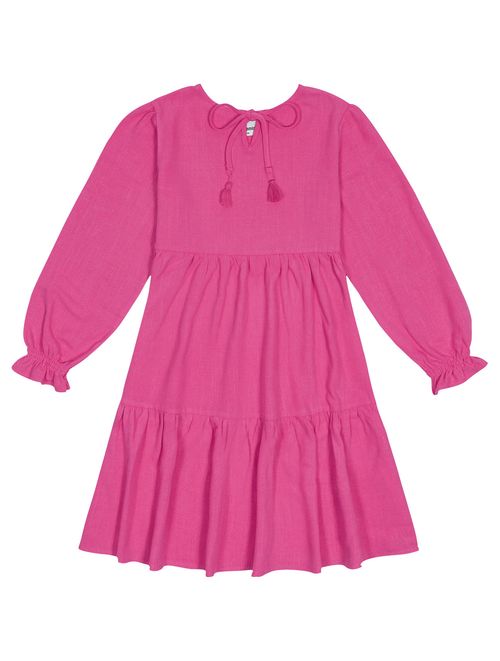 Vestido Com Amarração Rosa Catavento