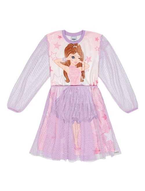 Vestido Pinkmood Com Saia Em Tule Lilás Catavento