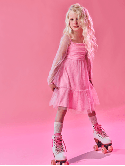 Vestido Pinkmood Tule Glitter Rosa Catavento