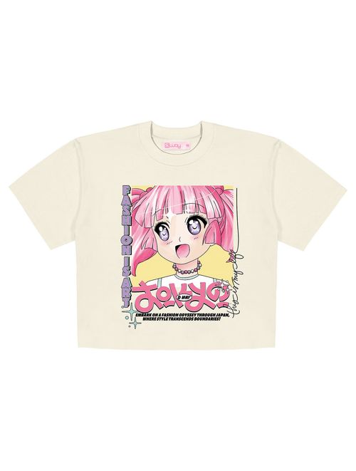 Blusa Boxy Anime Natural Dway