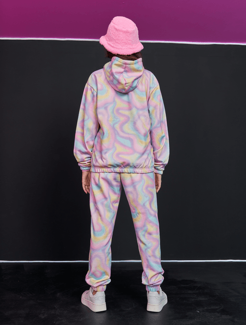 Conjunto Blusão E Calça Jogger Total Print Rosa Dway