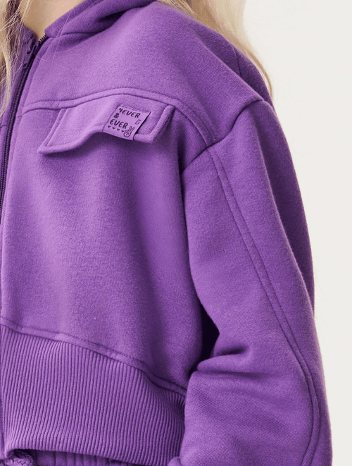 Conjunto Jaqueta E Calça Wide Leg Monocromático Roxa Catavento