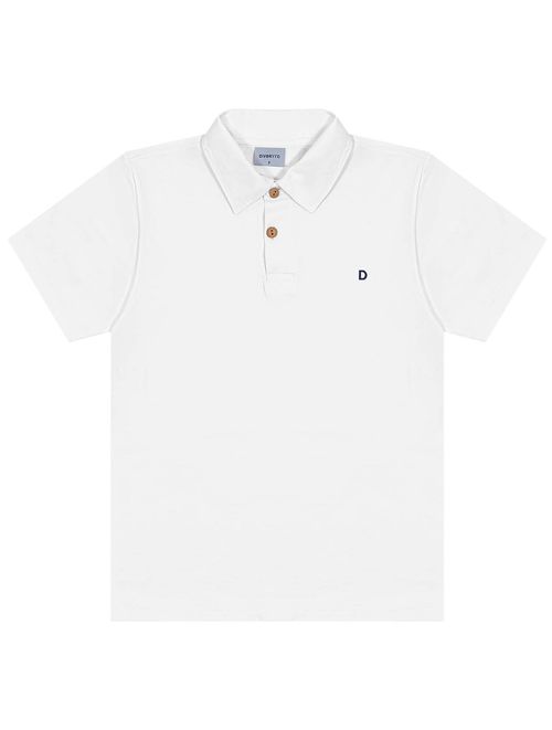 Camisa Polo Infantil Menino Básica Branco Divertto