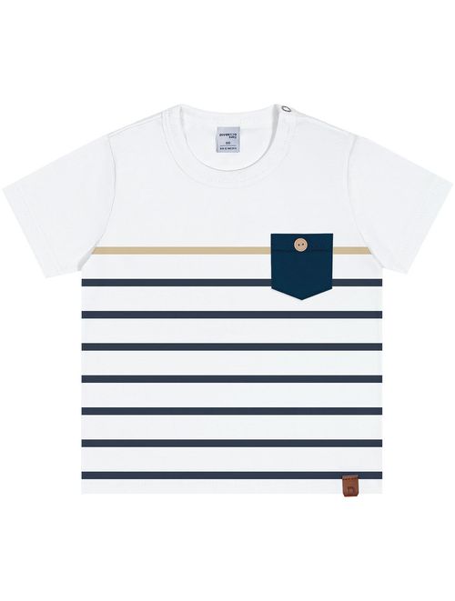 Camiseta Bebê Menino Listras Branco Divertto