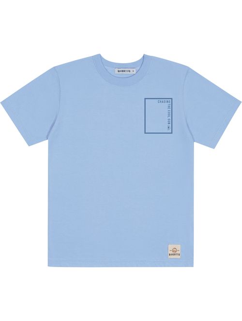Camiseta Infantil Menino Com Estampa Costas Surf Azul Divertto