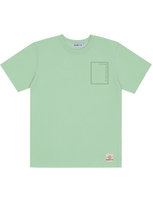 Camiseta Infantil Menino Com Estampa Costas Surf Verde Divertto