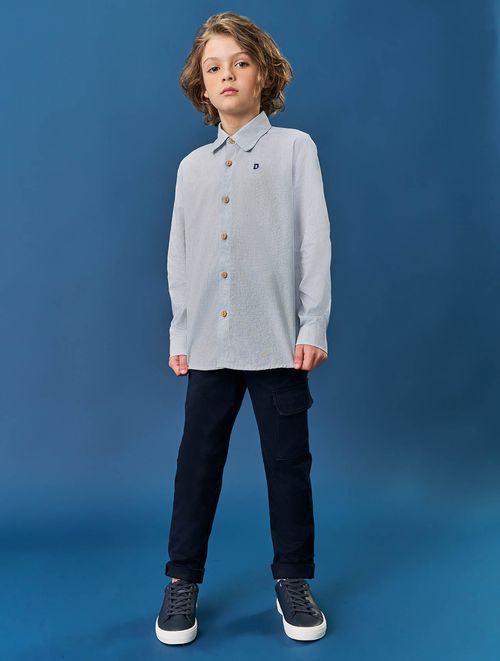 Camisa Infantil Menino Azul Divertto