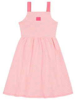 Vestido Infantil Menina Detalhe Costas Rosa Neon Cinti