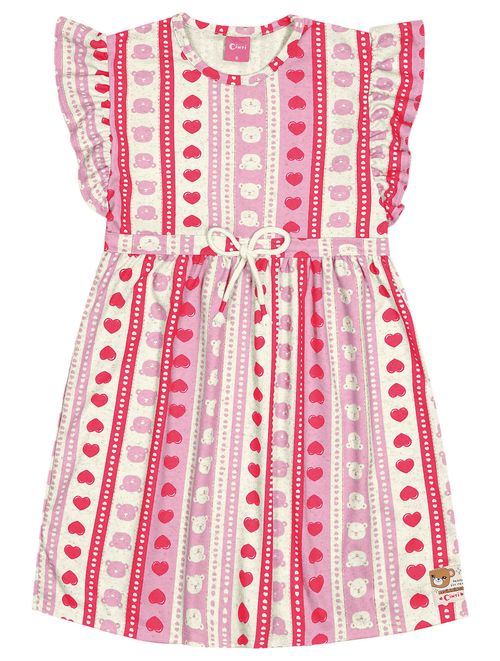 Vestido Infantil Menina Ursinho Rosa Cinti