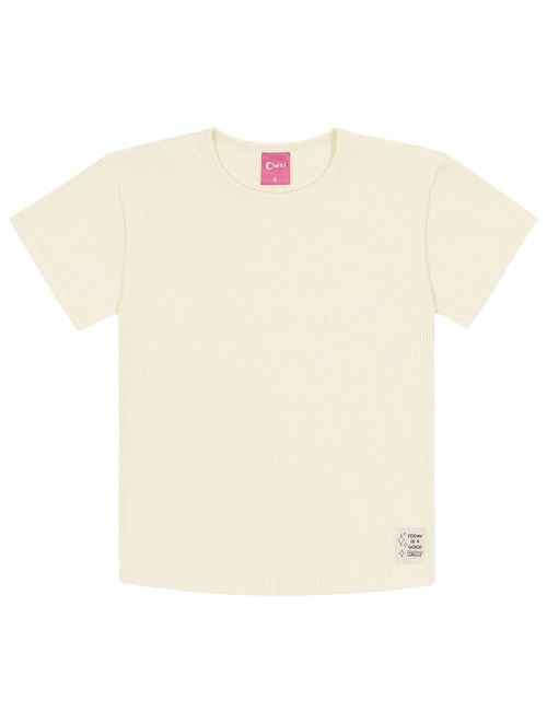 Blusa Básica Infantil Menina Canelado Natural Cinti