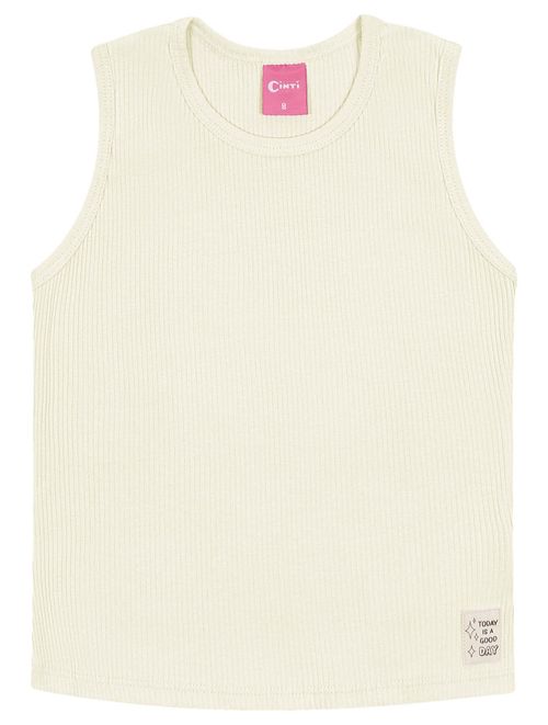 Regata Básica Infantil Menina Canelado Natural Cinti