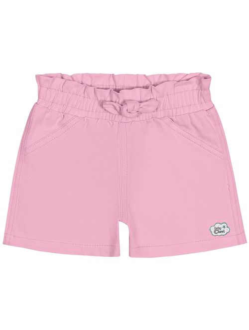 Short Bebê Menina Sarja Rosa Cinti