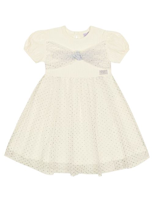 Vestido Bebê Menina Em Tule Natural Cinti