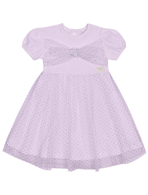 Vestido Bebê Menina Em Tule Lilás Cinti