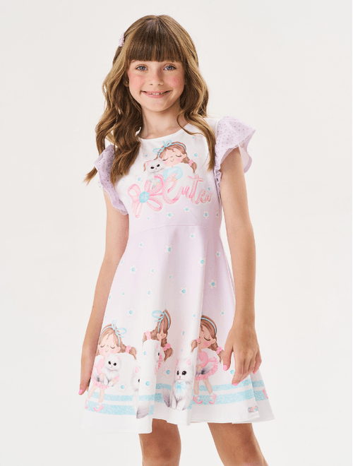 Vestido Infantil Menina Cute Lilás Cinti