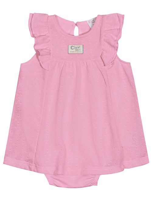 Vestido Body Bebê Menina Com Frufru Rosa Cinti