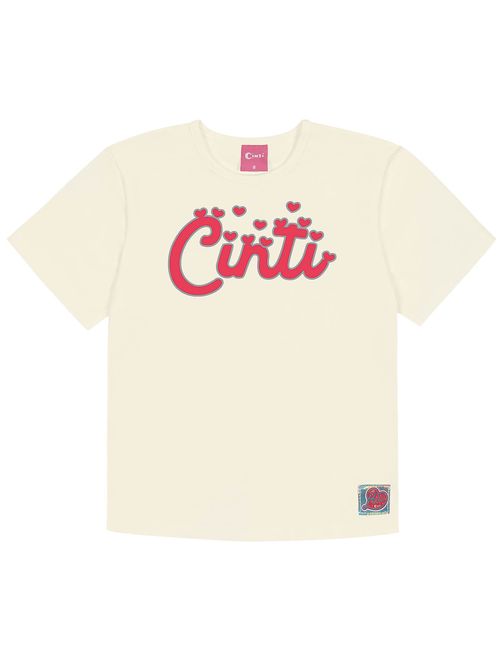 Blusa Infantil Menina Corações Natural Cinti