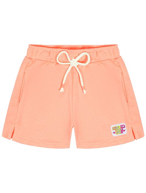 Shorts Infantil Menina Básico Laranja Neon Cinti