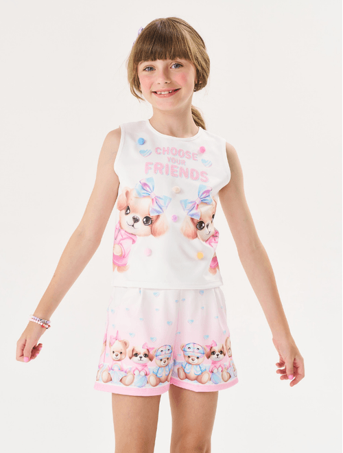 Conjunto Infantil Menina Choose Your Friends Natural Cinti