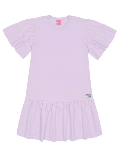 Vestido Infantil Menina Estampa Costas Lilás Cinti